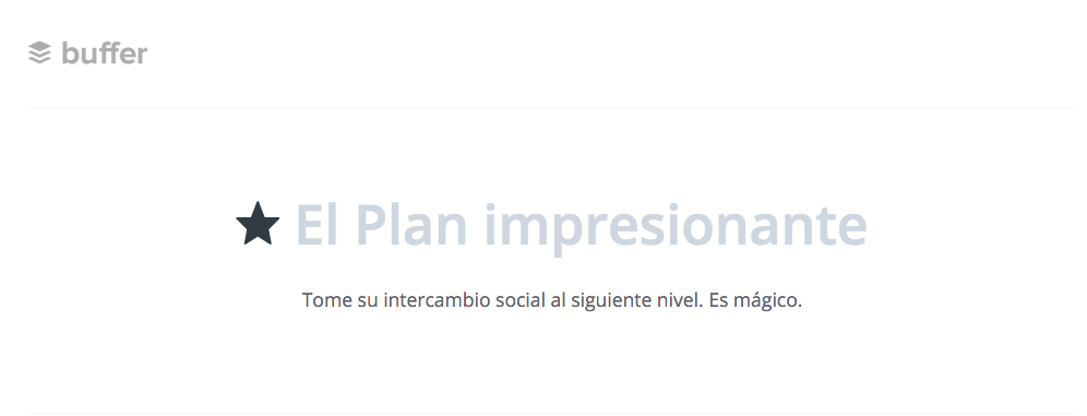 El plan «Impresionante» de Buffer